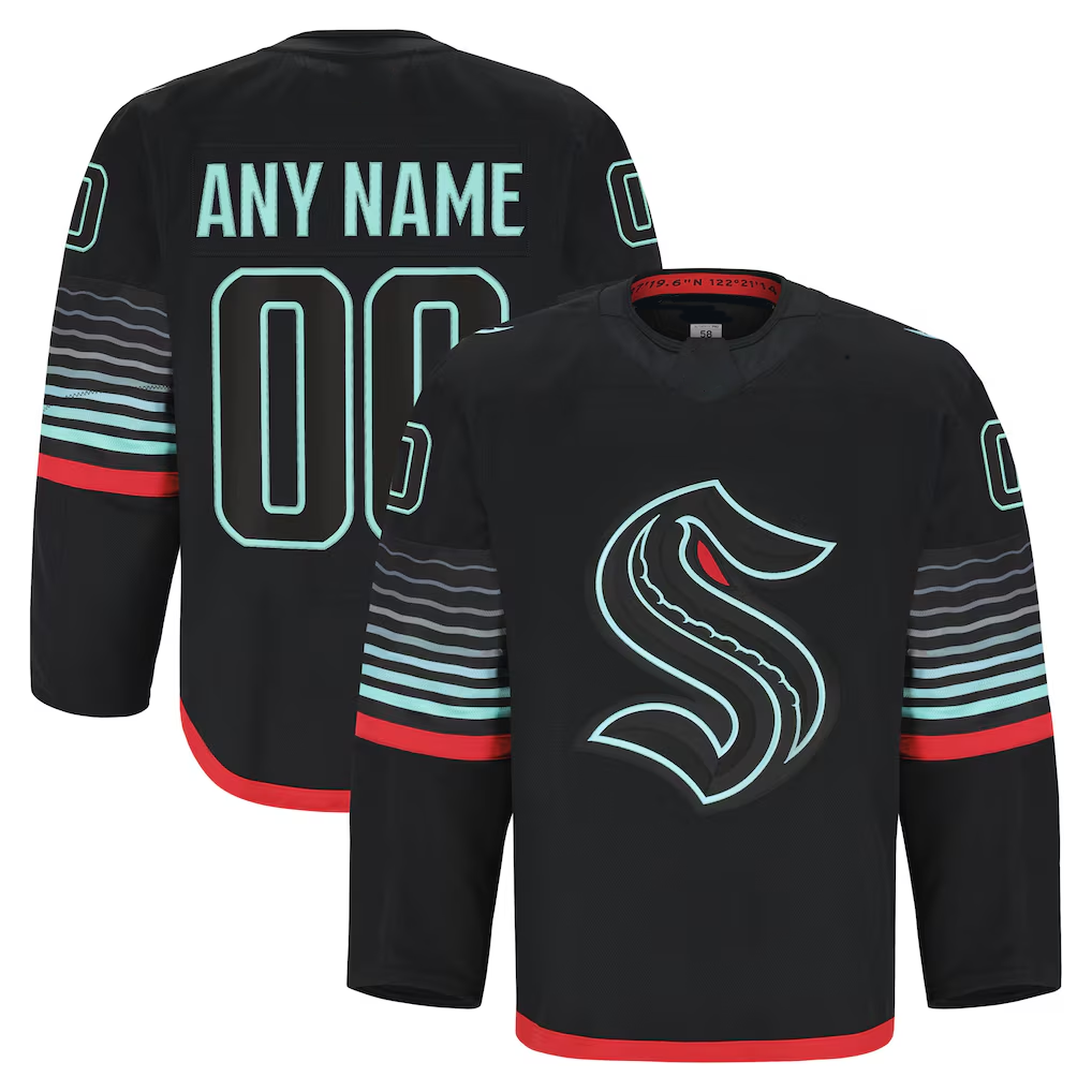 Broks Custom S.Kraken Black Alternate Authentic Pro Jerseys
