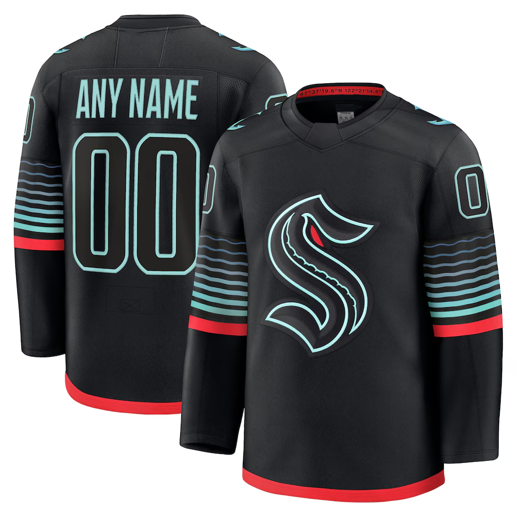 Broks Custom S.Kraken Black Alternate Premium Jerseys
