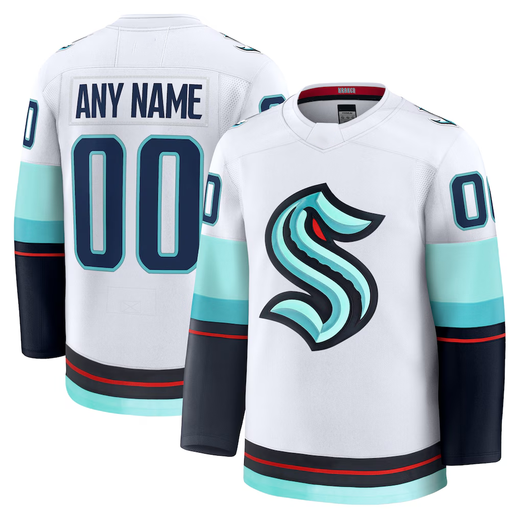 Broks Custom S.Kraken White Away Premium Jerseys