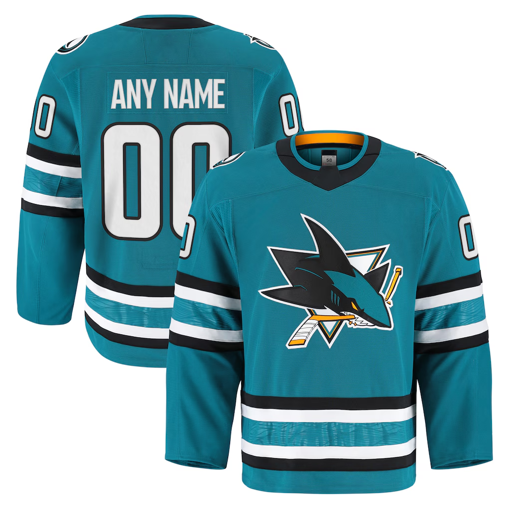 Broks Custom SJ.Sharks Teal Home Authentic Pro Jerseys
