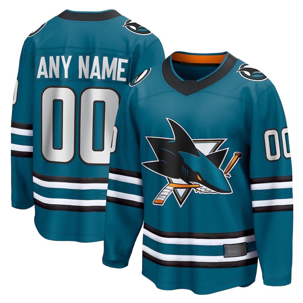 Broks Custom SJ.Sharks Teal Home Breakaway Jerseys