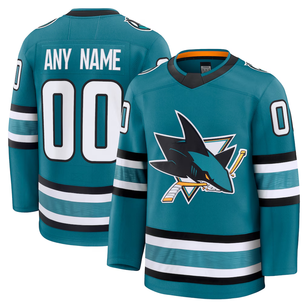 Broks Custom SJ.Sharks Teal Home Premium Jerseys