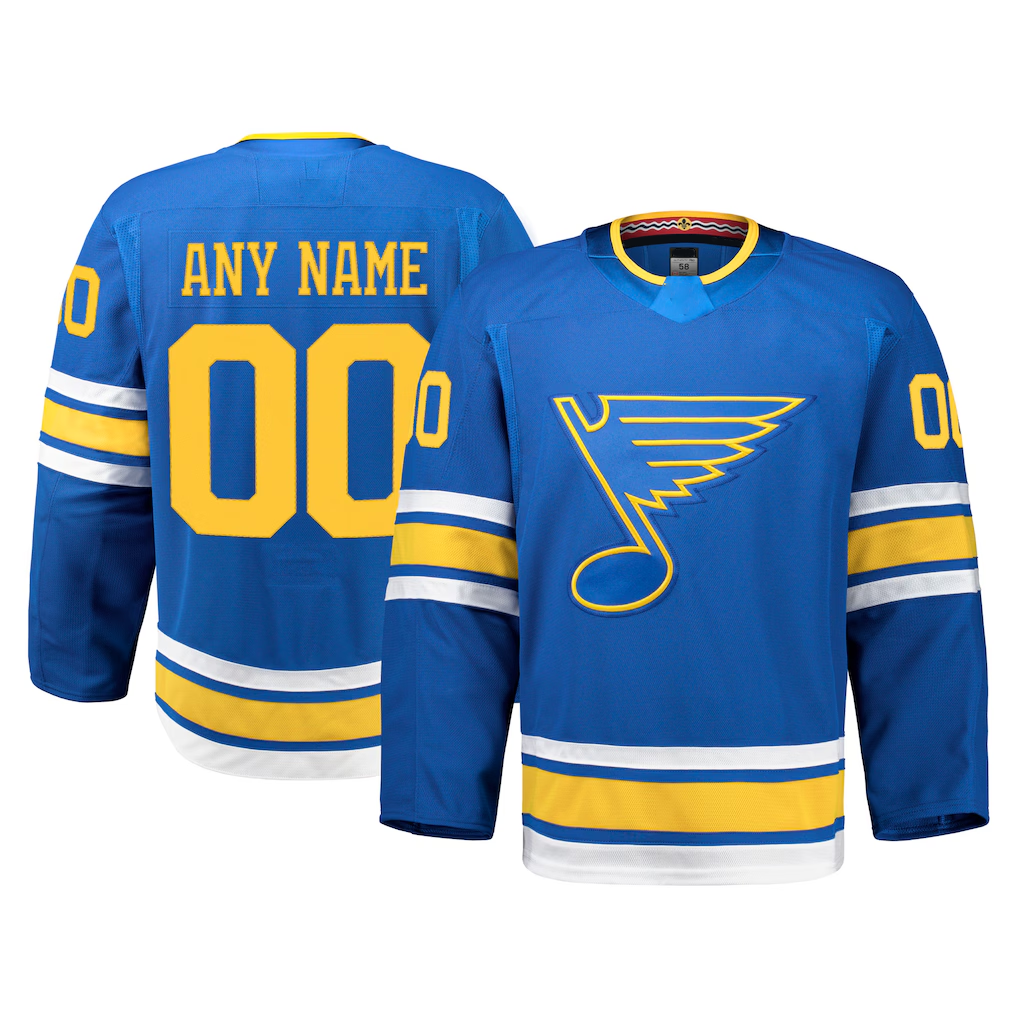 Broks Custom SL.Blues Blue Home Authentic Pro Jerseys