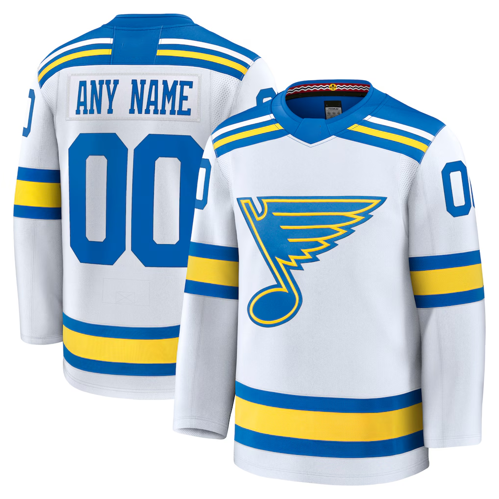 Broks Custom SL.Blues White Away Premium Jerseys