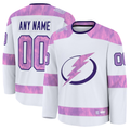 Broks Custom TB.Lightning White 2024 Hockey Fights Cancer Practice Jerseys