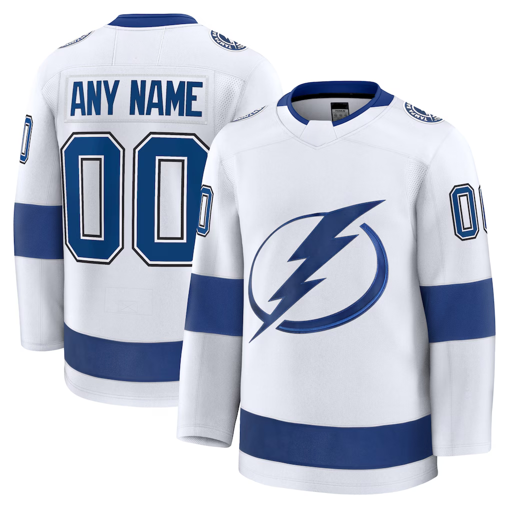 Broks Custom TB.Lightning White Away Premium Jerseys