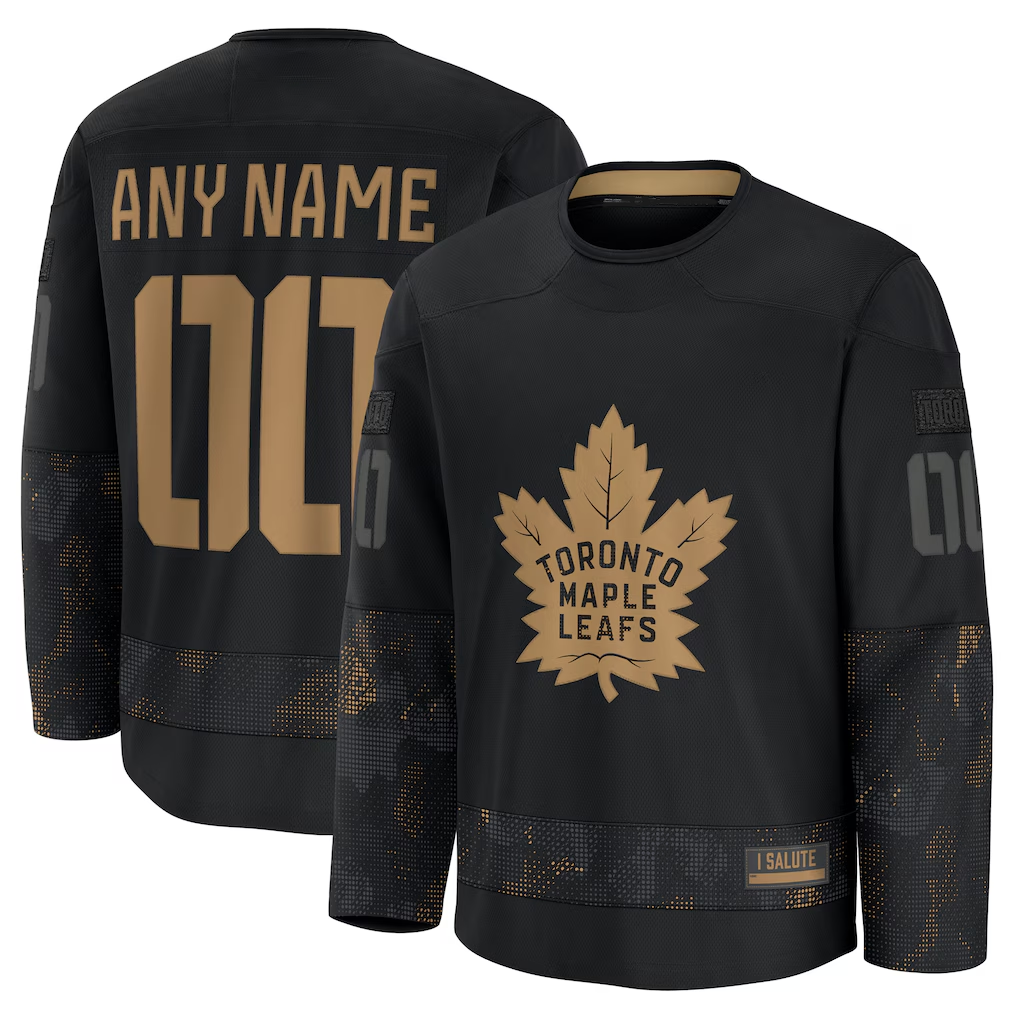 Broks Custom TM.Leafs Black 2024 Military Appreciation Practice Jerseys