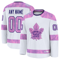 Broks Custom TM.Leafs White 2024 Hockey Fights Cancer Practice Jerseys