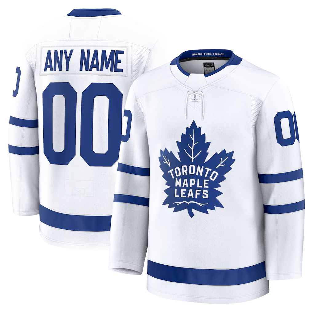Broks Custom TM.Leafs White Away Premium Jerseys
