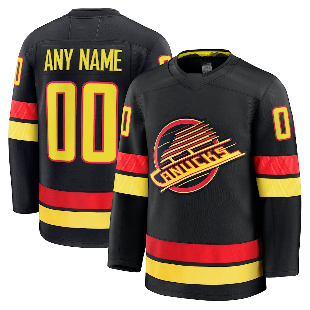 Broks Custom V.Canucks Black Alternate Premium Jerseys