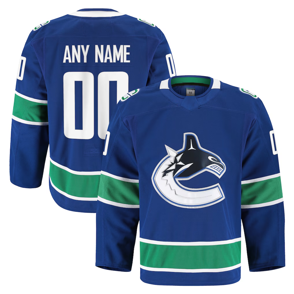 Broks Custom V.Canucks Blue Home Authentic Pro Jerseys