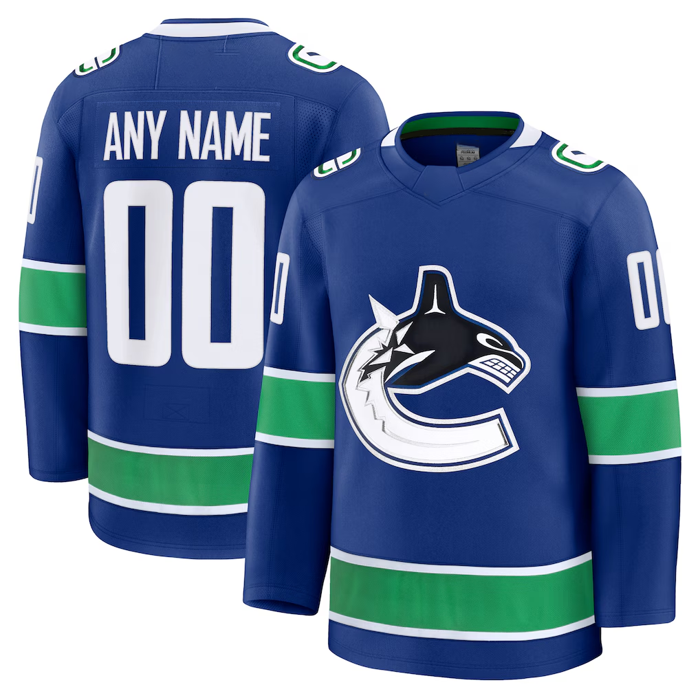 Broks Custom V.Canucks Blue Home Premium Jerseys
