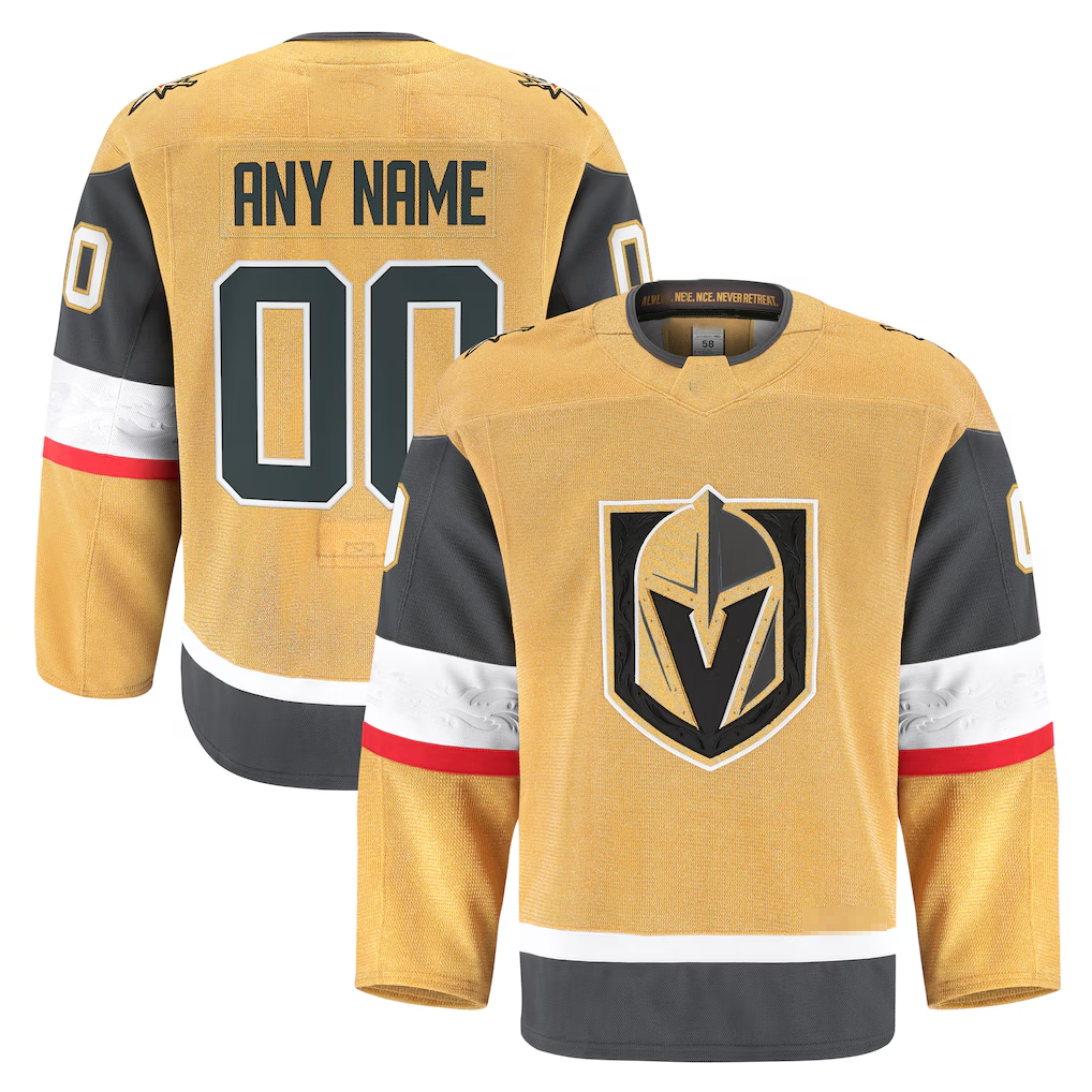 Broks Custom VG.Knights Gold Home Authentic Pro Jerseys
