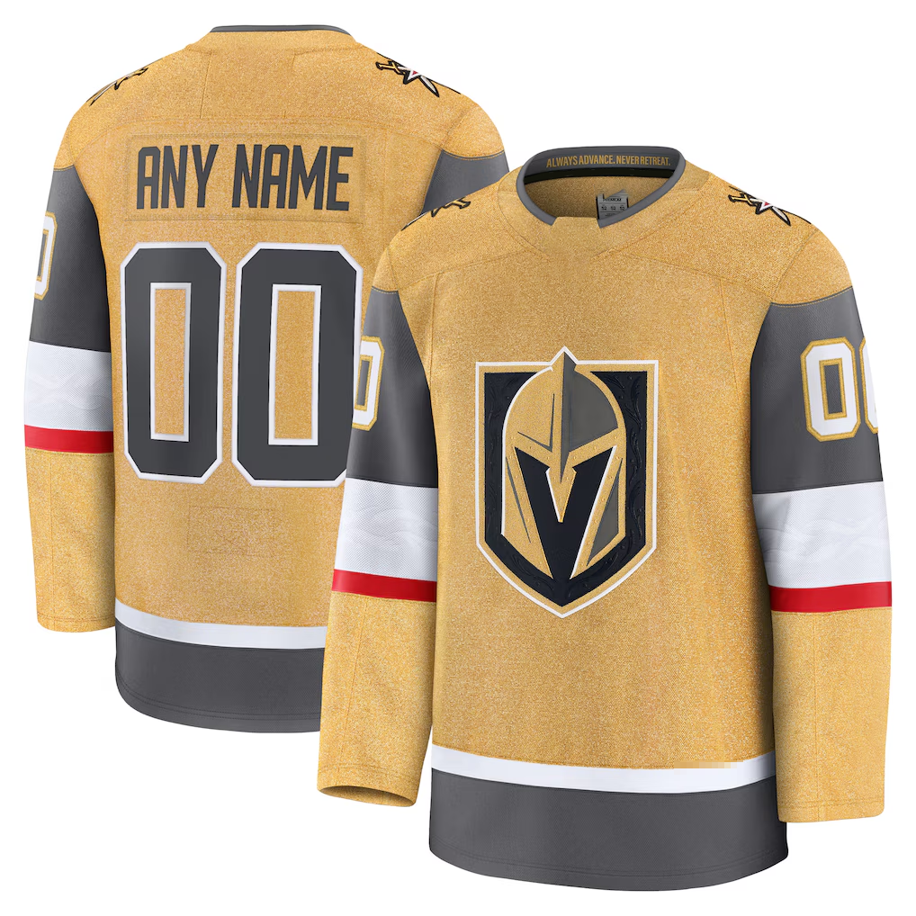 Broks Custom VG.Knights Gold Home Premium Jerseys