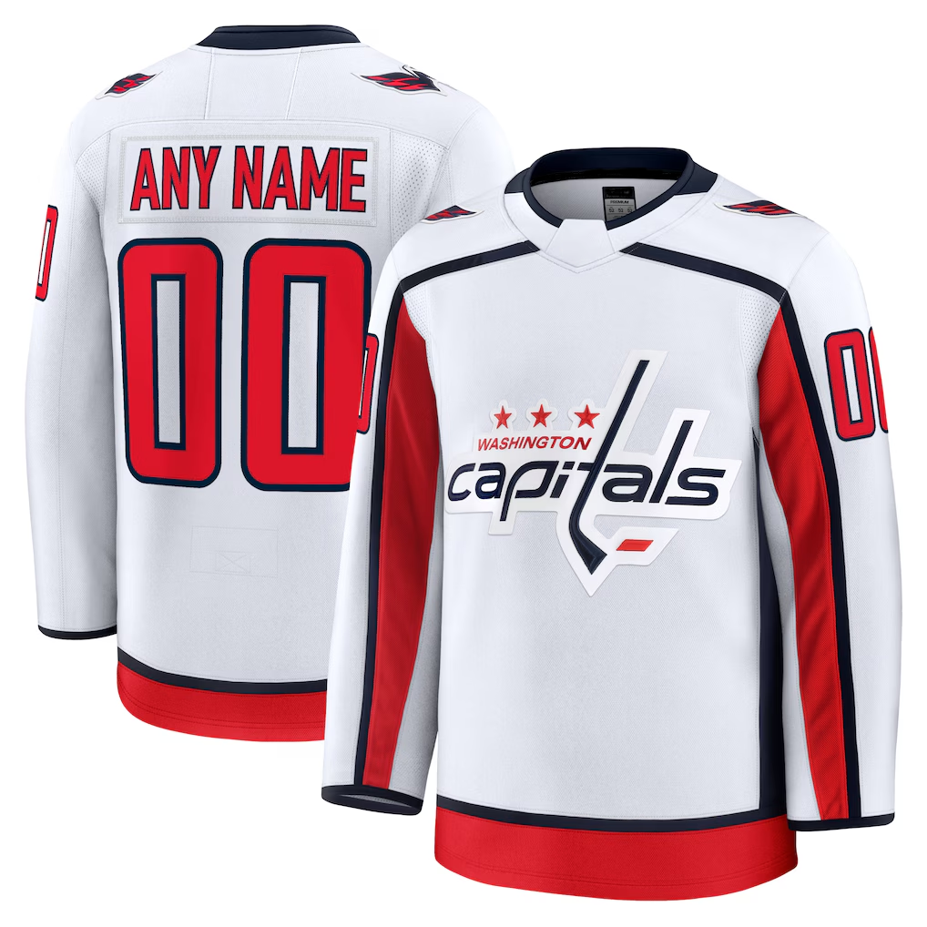 Broks Custom W.Capitals White Away Premium Jerseys
