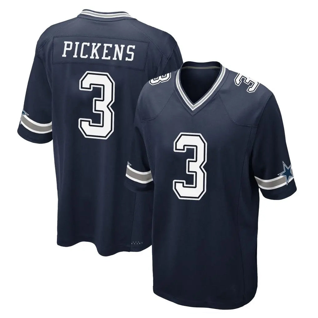 Broks D.Cowboys #3 George Pickens Player Navy Home Game Stitched Jerseys