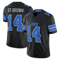 Broks D.Lions #14 Amon-Ra St. Brown Player Black Vapor F.U.S.E. Limited Game Home Stitched Jerseys