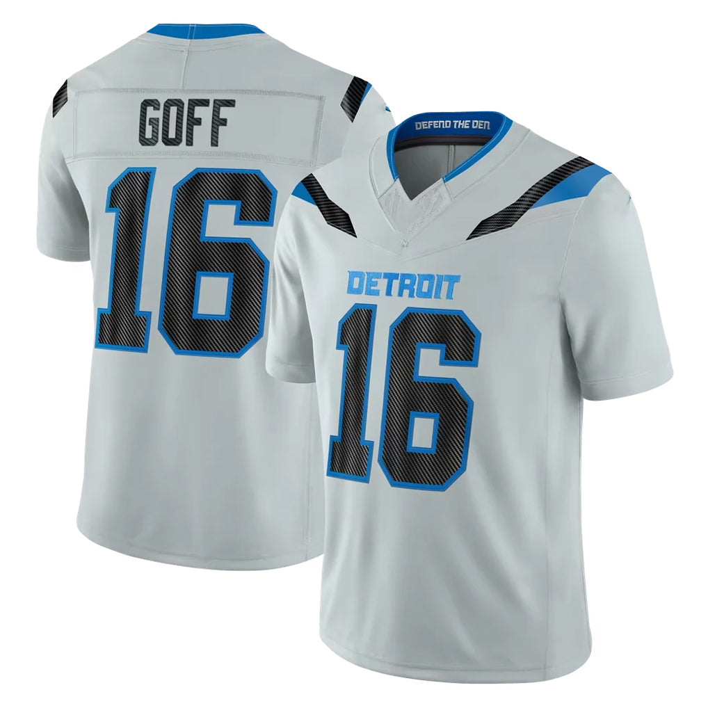 Broks D.Lions #16 Jared Goff Player Silver Limited 2026 Rivalries Collection Home Game Stitched Jerseys