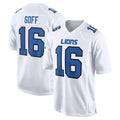 Broks D.Lions #16 Jared Goff Player White Fashion Home Game Stitched Jerseys
