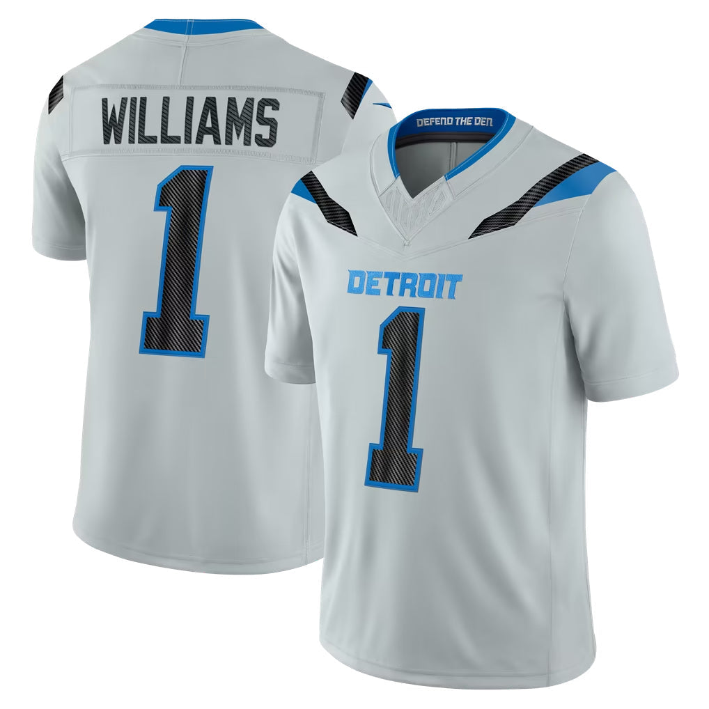 Broks D.Lions #1 Jameson Williams Player Silver Limited 2026 Rivalries Collection Home Game Stitched Jerseys