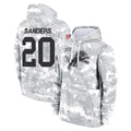 Broks D.Lions #20 Barry Sanders Player Arctic Camo Salute to Service Hoodies Limited Game Stitched Jerseys