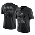 Broks D.Lions #20 Barry Sanders Player Black Reflective Limited Home Game Stitched Jerseys