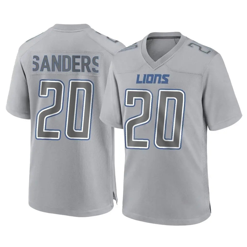 Broks D.Lions #20 Barry Sanders Player Gray Atmosphere Fashion Home Game Stitched Jerseys