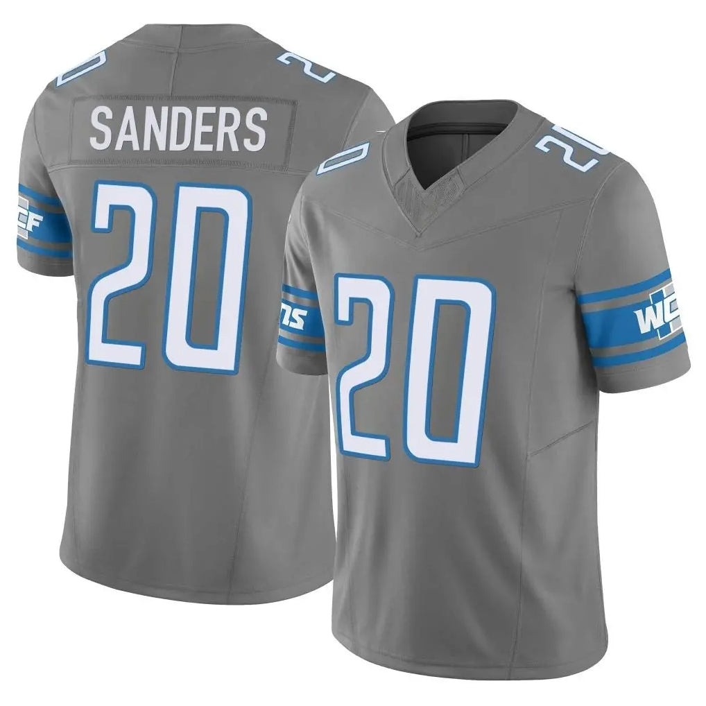 Broks D.Lions #20 Barry Sanders Player Gray Vapor F.U.S.E. Limited Home Game Stitched Jerseys