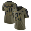 Broks D.Lions #20 Barry Sanders Player Olive Salute To Service Limited Game Stitched Jerseys