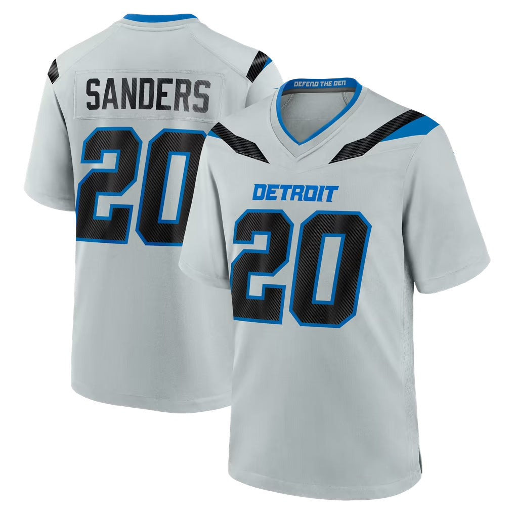 Broks D.Lions #20 Barry Sanders Player Silver 2026 Rivalries Collection Home Game Stitched Jerseys