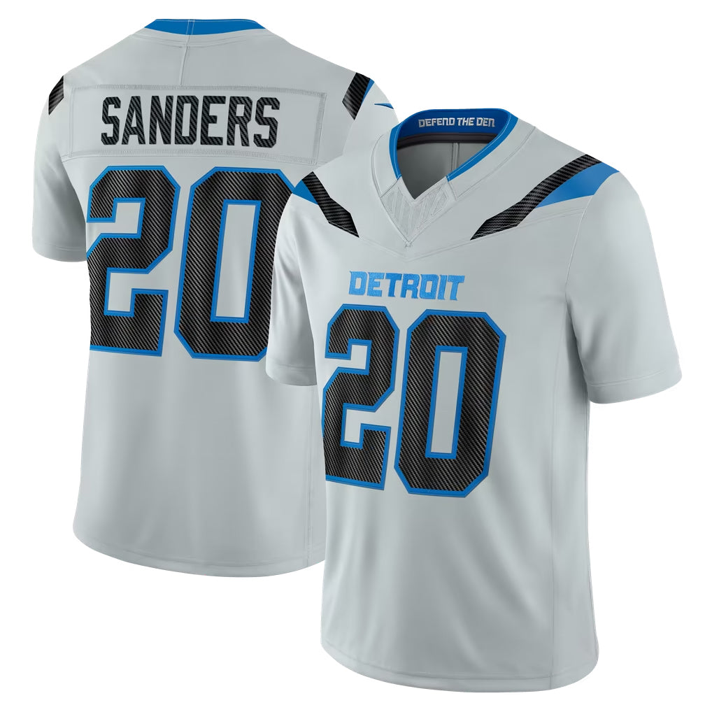 Broks D.Lions #20 Barry Sanders Player Silver Limited 2026 Rivalries Collection Home Game Stitched Jerseys