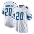 Broks D.Lions #20 Barry Sanders Player White Home Game Stitched Jerseys