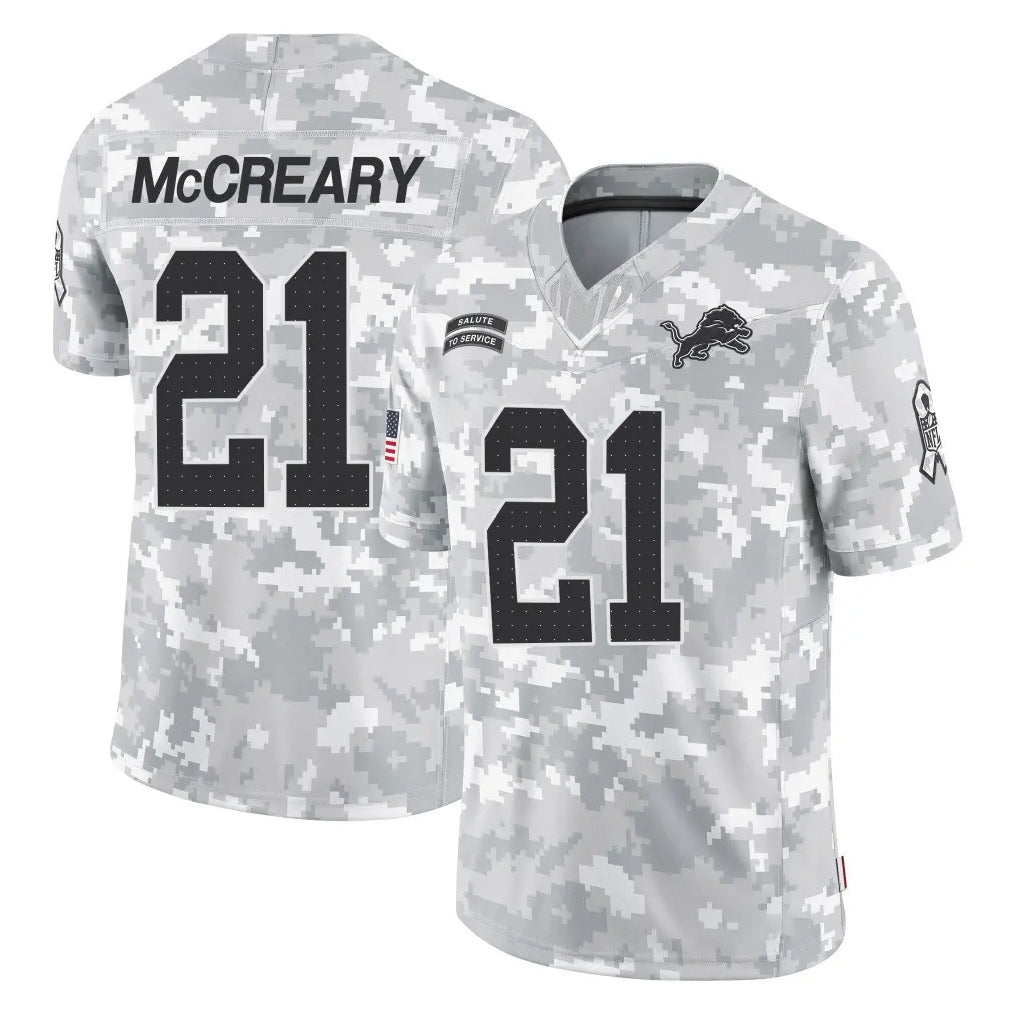 Broks D.Lions #21 Roger McCreary Player Arctic Camo Salute To Service Limited Stitched Jerseys