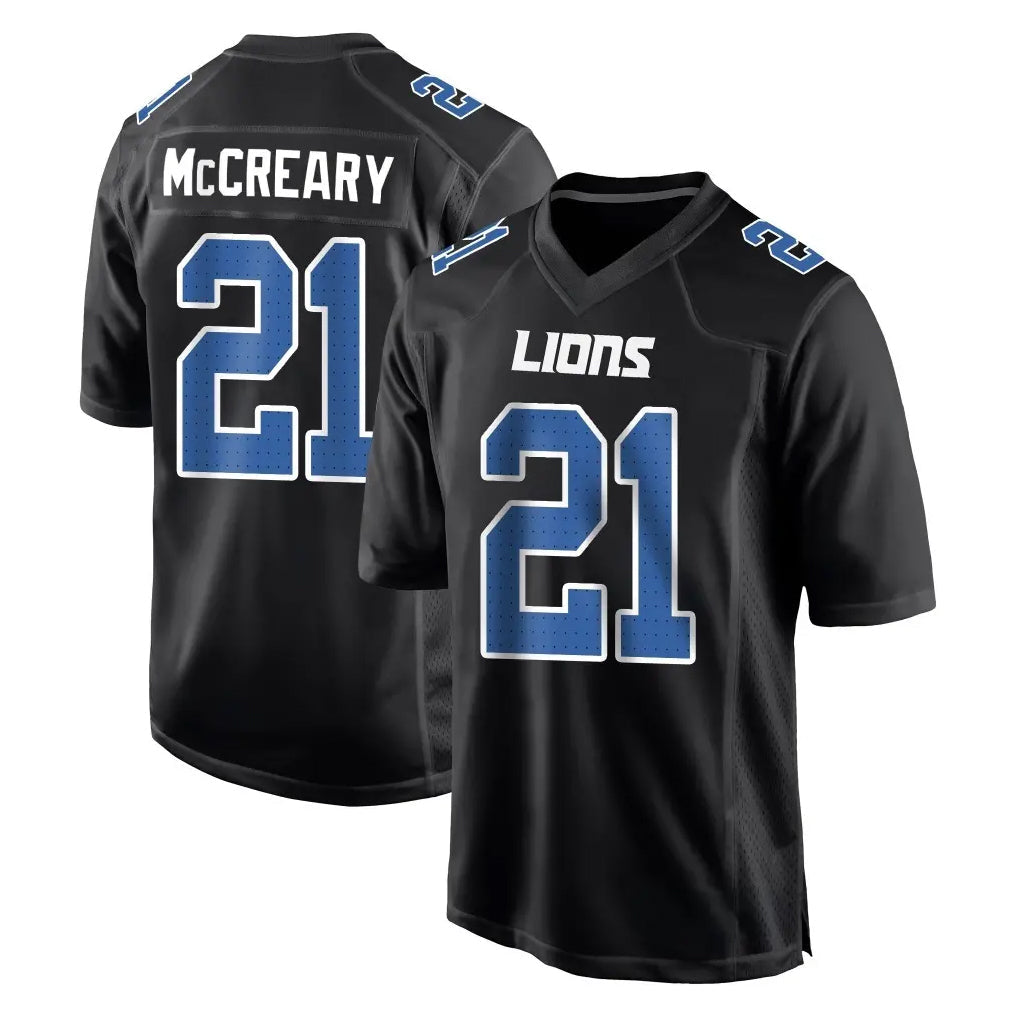 Broks D.Lions #21 Roger McCreary Player Black Fashion Home Game Stitched Jerseys