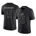 Broks D.Lions #21 Roger McCreary Player Black Reflective Limited Home Game Stitched Jerseys