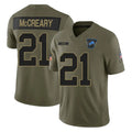 Broks D.Lions #21 Roger McCreary Player Olive 2025 Salute To Service Limited Home Game Stitched Jerseys