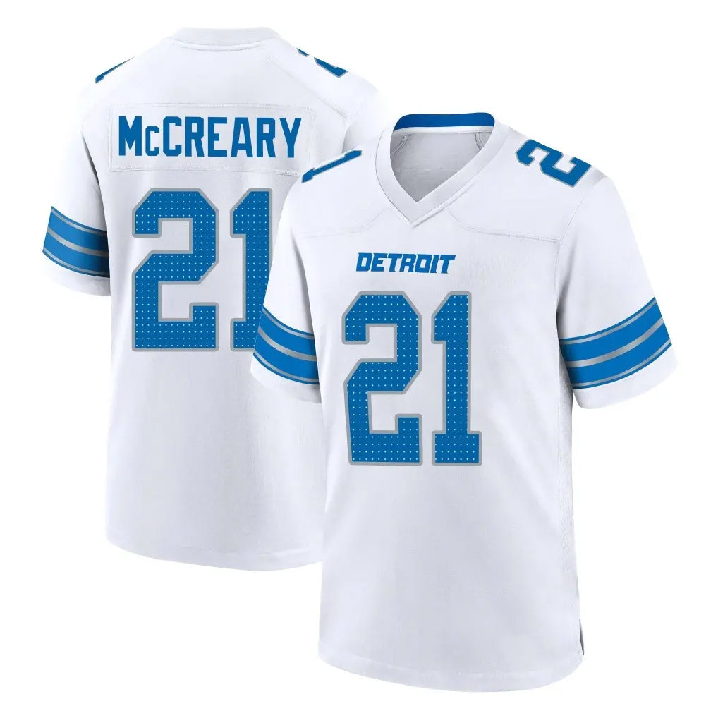 Broks D.Lions #21 Roger McCreary Player White Alternate Home Game Stitched Jerseys