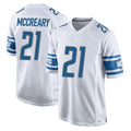 Broks D.Lions #21 Roger McCreary Player White Home Game Stitched Jerseys