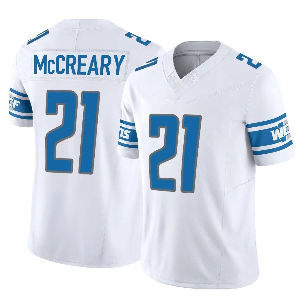 Broks D.Lions #21 Roger McCreary Player White Vapor F.U.S.E. Limited Home Game Stitched Jerseys