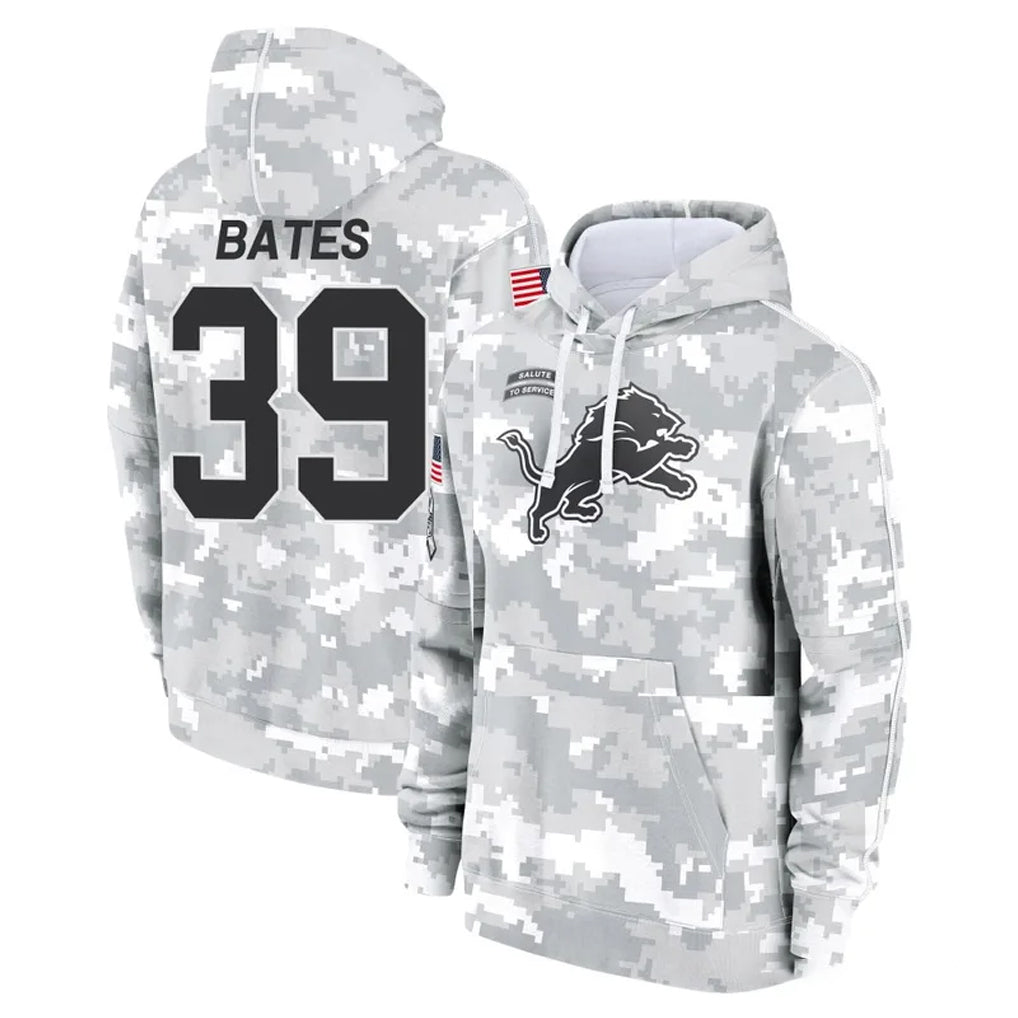 Broks D.Lions #39 Jake Bates Player Arctic Camo Salute to Service Hoodies Limited Game Stitched Jerseys