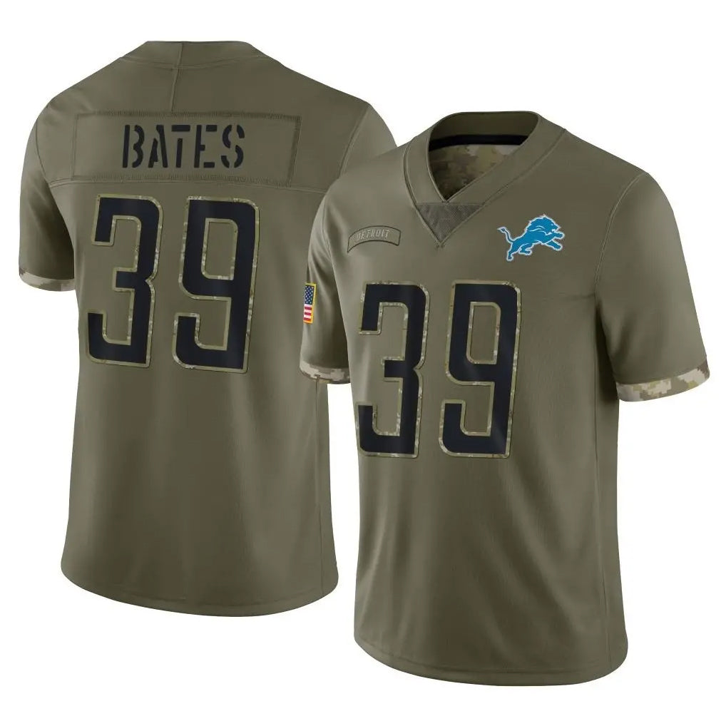 Broks D.Lions #39 Jake Bates Player Olive Salute To Service Limited Stitched Jerseys