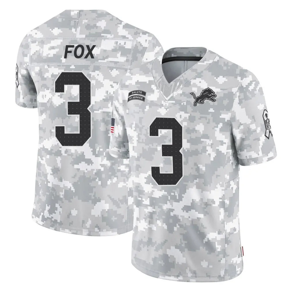 Broks D.Lions #3 Jack Fox Player Arctic Camo Salute To Service Limited Stitched Jerseys