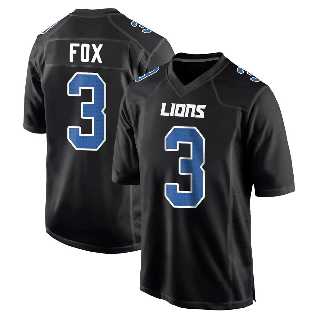 Broks D.Lions #3 Jack Fox Player Black Fashion Home Game Stitched Jerseys