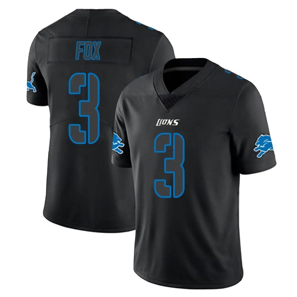 Broks D.Lions #3 Jack Fox Player Black Impact Limited Home Game Stitched Jerseys