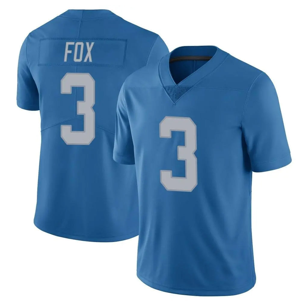 Broks D.Lions #3 Jack Fox Player Blue Limited Throwback Vapor Untouchable Stitched Jerseys