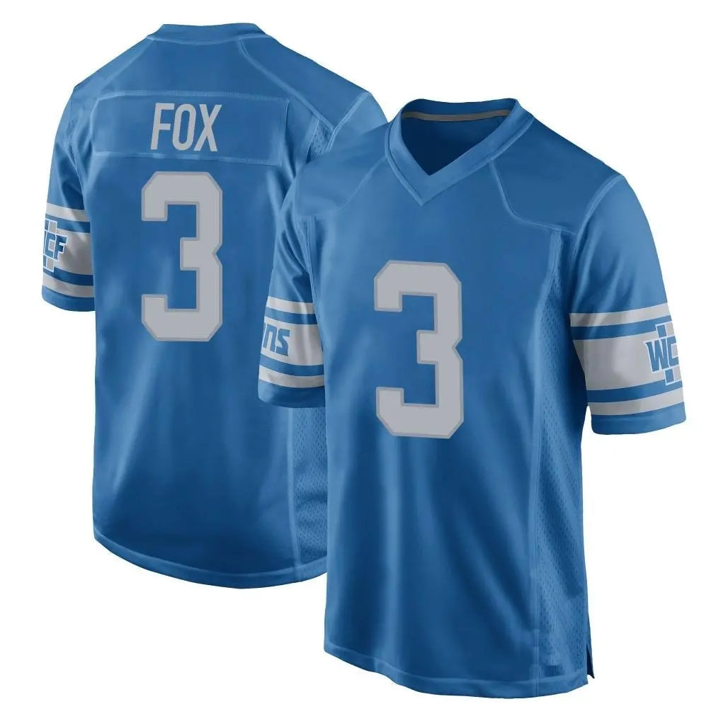 Broks D.Lions #3 Jack Fox Player Blue Vapor Untouchable Throwback Game Stitched Jerseys