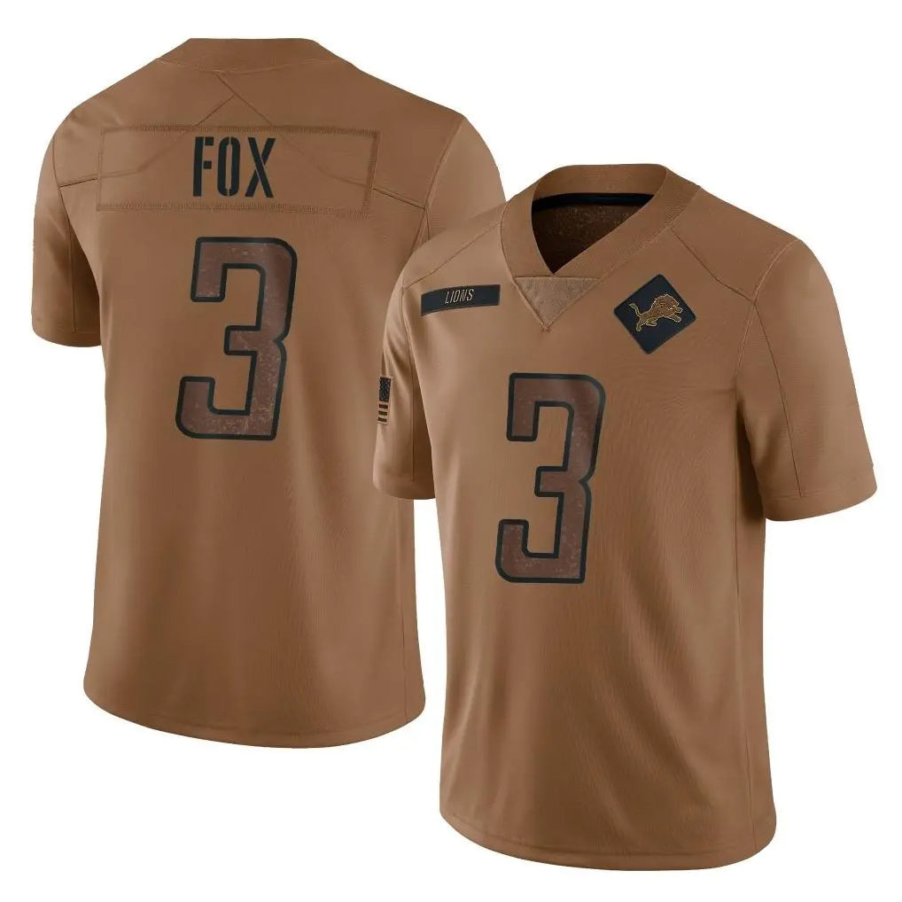 Broks D.Lions #3 Jack Fox Player Brown Salute To Service Limited Stitched Jerseys