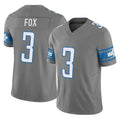 Broks D.Lions #3 Jack Fox Player Gray Vapor F.U.S.E. Limited Home Game Stitched Jerseys