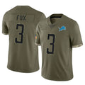 Broks D.Lions #3 Jack Fox Player Olive Salute To Service Limited Stitched Jerseys