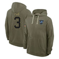Broks D.Lions #3 Jack Fox Player Olive Salute to Service Pullover Hoodies Limited Stitched Jerseys
